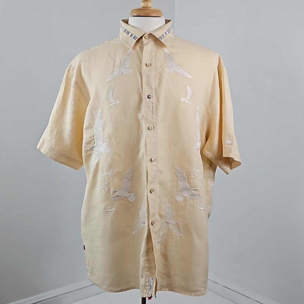 Ecko Unltd Sophisto Linen Hitchcok‎ The Birds Vintage Y2K Shirt | Men's XL